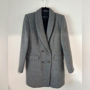 Zara Gray Double-Breasted Women's Coat size L (fits a M) worn twice!